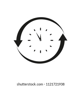 Nonstop icons black time clock of around