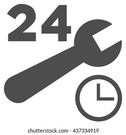 Nonstop Service Hours vector icon. Style is flat icon symbol, gray color, white background.