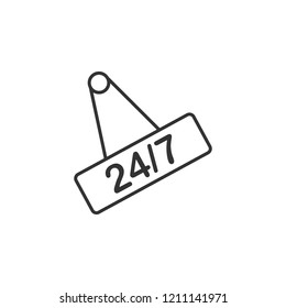 Nonstop, shop line icon. Simple, modern flat vector illustration for mobile app, website or desktop app on gray background