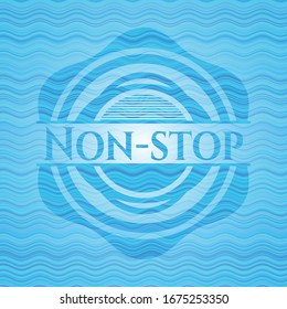 Non-stop water wave representation style badge. Vector Illustration. Detailed.