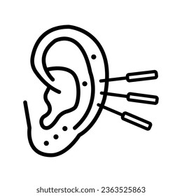 Non-surgical ear pinning concept, Ear Correction or EarFold Creation vector line icon design, beauty and personal care symbol, cosmetic dermatology sign, body aesthetics stock illustration