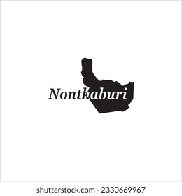 Nonthaburi-Karte und schwarzes Buchstabendesign auf weißem Hintergrund