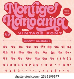 Nontige Hanoama Groovy Retro Vintage Display Bold Font alphabet