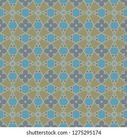 Nontrivial bright color abstract  geometric pattern in gray, vector seamless, can be used for printing onto fabric, interior, design, textile, covers, background, paper, tile, towel, carpet, border