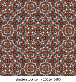 Nontrivial bright color abstract  geometric pattern in red, vector seamless, can be used for printing onto fabric, interior, design, textile, covers, background, paper, tile, towel, carpet, border