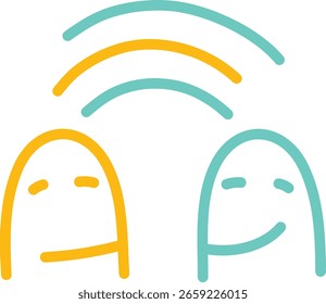 conexão não verbal de duas pessoas - ilustração simples