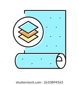 non-woven wallpaper color icon vector. non-woven wallpaper sign. isolated symbol illustration