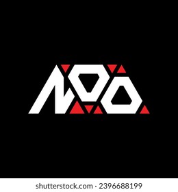 NOO triangle letter logo design with triangle shape. NOO triangle logo design monogram. NOO triangle vector logo template with red color. NOO triangular logo Simple, Elegant, and Luxurious design.