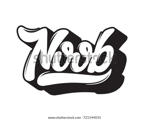 Noob Vector Handwritten Lettering Template Card Stock Vector