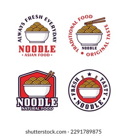 Noodle asian food design logo collection for label product, shop logo, stamp, banner, and more