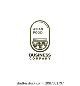 noodle Asian food logo design vector, restaurant logo design, traditional food