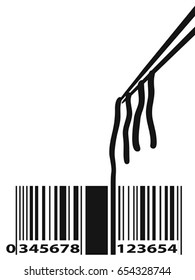 Noodle Barcode With Chopstick