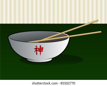 Noodle Bowl with Chop Sticks