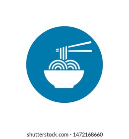 Noodle bowl with chopsticks icon. Simple vector illustration for graphic and web design.