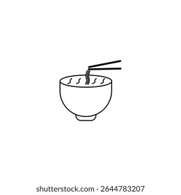 noodle bowl and chopsticks. bowl of noodle or soup
