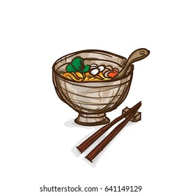 noodle bowl graphic drawing object