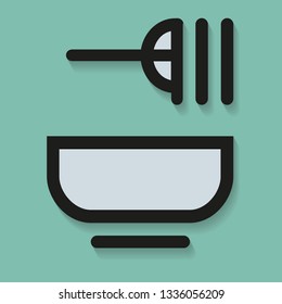 noodle bowl icon. Flat Icon design. Food Icon
