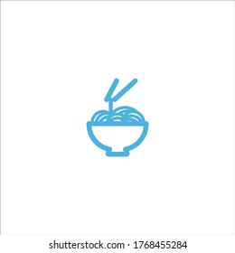 noodle in bowl icon flat vector logo design trendy illustration signage symbol graphic simple