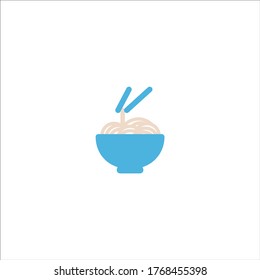 noodle in bowl icon flat vector logo design trendy illustration signage symbol graphic simple