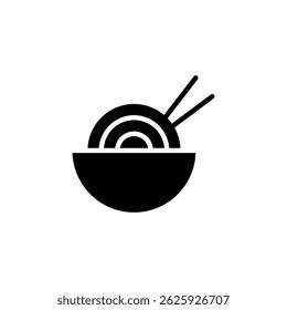 noodle bowl icon vector sign