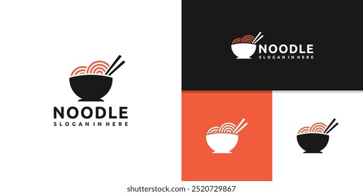 noodle and bowl logo design, logo design template, icon, vector, symbol, idea, inspiration.