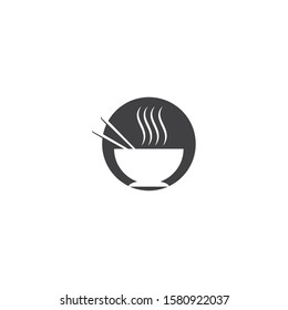 Noodle bowl logo  design vector ilustration template