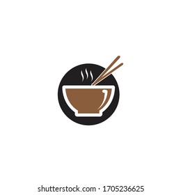 Noodle bowl logo  design vector ilustration template