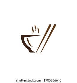 Noodle bowl logo  design vector ilustration template