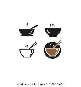 Noodle bowl logo  design vector ilustration template