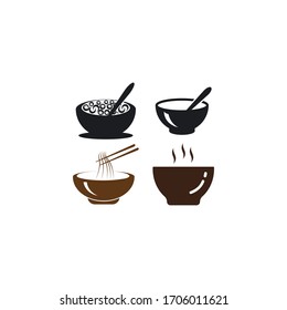 Noodle bowl logo  design vector ilustration template