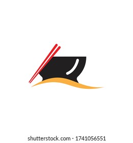 Noodle bowl logo  design vector ilustration template