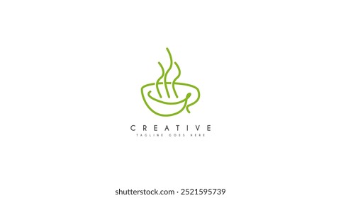 Noodle in bowl logo design vector illustration.