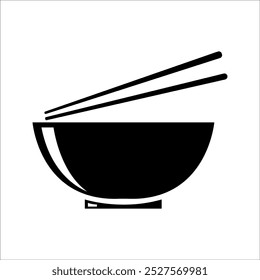 Noodle bowl logo template. Chinese food vector design. Illustration of ramen noodles. Noodles in a bowl vector sign illustration icon symbol simple soup image
