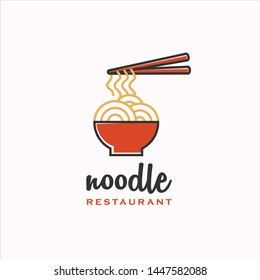 Noodle Bowl Restaurant Logo Template Vector Icon