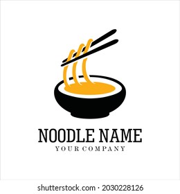 noodle bowl restaurant logo template vector icon. suitable for business related to ramen, noodles, fast food restaurant, Korean food, Japanese food 