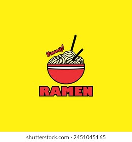 noodle bowl vector logo design, suitable use for symbol, icon or element design to describe ramen, instant noodle