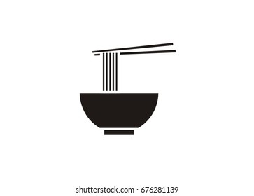 noodle in bowl/noodle restaurant simple icon