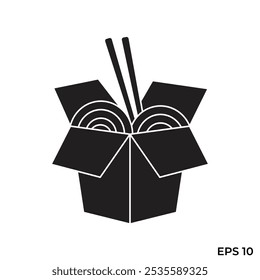 noodle box flat icon vector