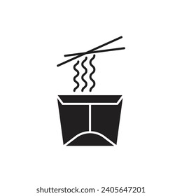 Noodle box icon, Chinese noodle, vector illustration