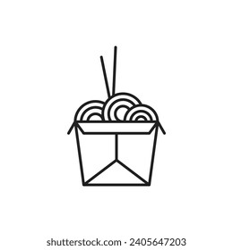 Noodle box icon, Chinese noodle, vector illustration