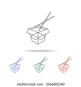 Noodle Box icon. Elements of fast food multi colored line icons. Premium quality graphic design icon. Simple icon for websites, web design, mobile app, info graphics on white background