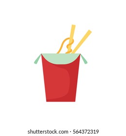 Noodle Box Icon Illustration