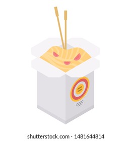 Noodle box icon. Isometric of noodle box vector icon for web design isolated on white background