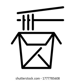 Noodle box icon. Line vector. Isolate on white background.