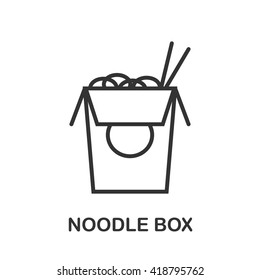 Noodle Box icon or logo line art style. Vector Illustration.