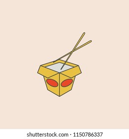 Noodle Box line icon. Element of fast food icon for mobile concept and web apps. Field outline Noodle Box line icon can be used for web and mobile
