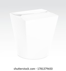 Noodle box mockup. Vector illustration on grey background.  Easy to use for presentation your product, design. EPS10.	