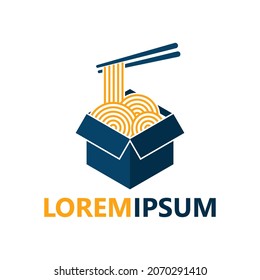 Noodle box package logo template design