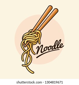 noodle with chopstick illustration