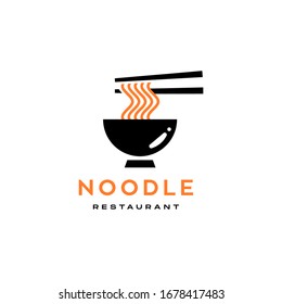 noodle with chopstick logo icon design for an asian restaurant business